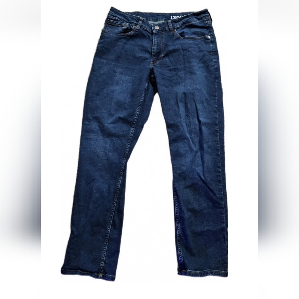 Izod Jeans Y2k Vintage Classic Straight Mens 34x27 Blue Preppy Grunge